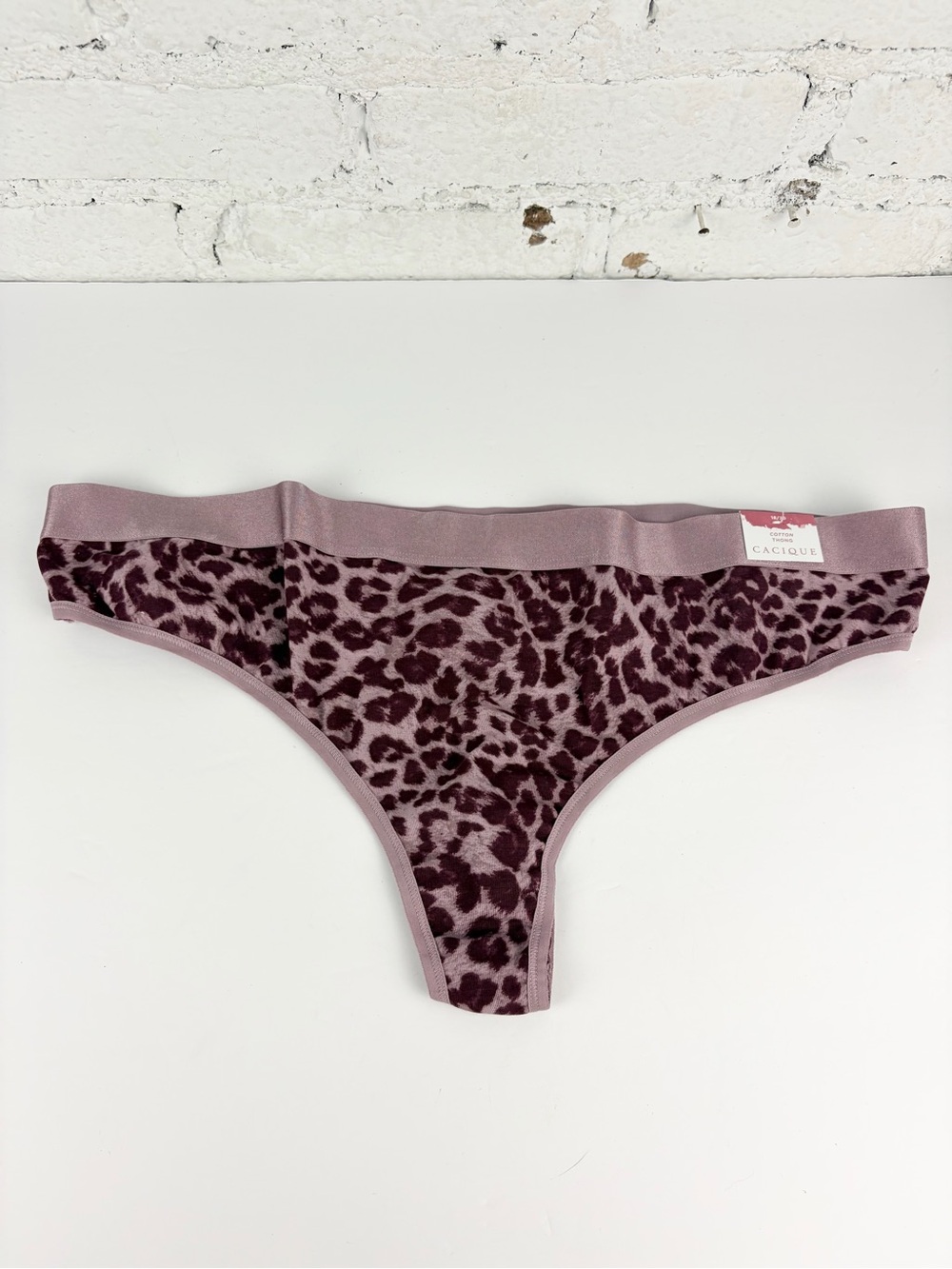 Cacique Purple Leopard Animal Print Cotton Thong 18/20